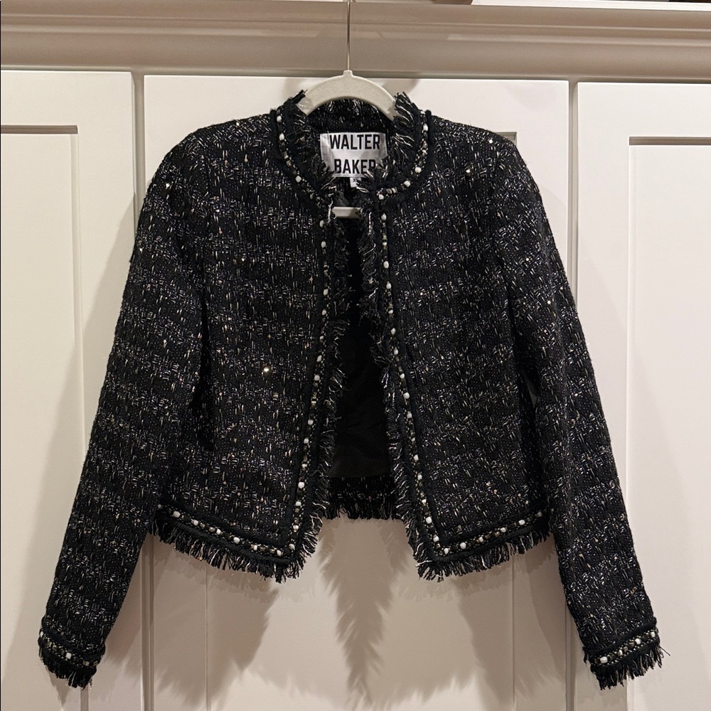 Walter Baker Women's Black and White Tweed Blazer